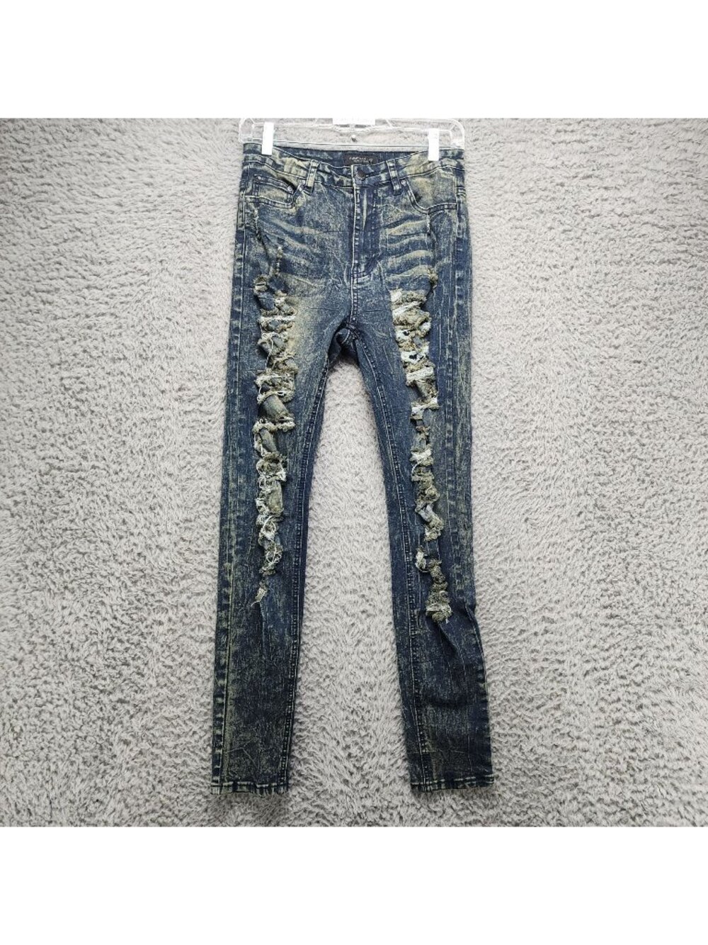 American Bazi Jeans Womens 5 Blue Skinny Stretch Acid Washed Denim *Read*